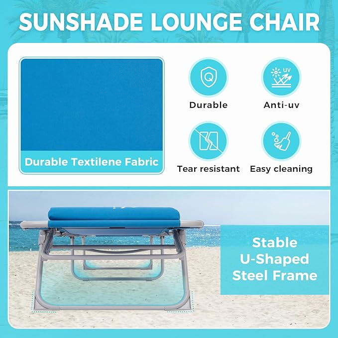 #WEJOY Folding Lounge Chair with Canopy Shade - Photo 9