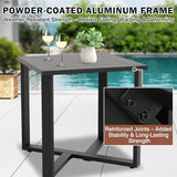 EAGLE PEAK Urban Slate Modern Outdoor Side Table, Weather-Resistant Steel Accent Patio Table for Backyard, Garden, Deck - Photo 6