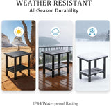 OTSUN Adirondack Outdoor Side Table, 16" HDPE Patio Side Table with Shelf - Photo 5