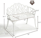 HOMEFUN Outdoor Bench, Patio Garden Benches Metal Loveseat Cast-Aluminum Outside Furniture for Park Lawn Front Porch - Photo 2
