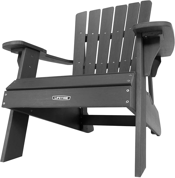 Lifetime 60335 Faux Wood Adirondack Chair, Shale Stone