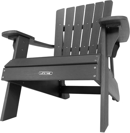 Lifetime 60335 Faux Wood Adirondack Chair, Shale Stone