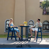 Sundale Outdoor Adirondack Bar Chairs Set of 2, Patio HDPE Bar Stools with Backrest - Photo 7