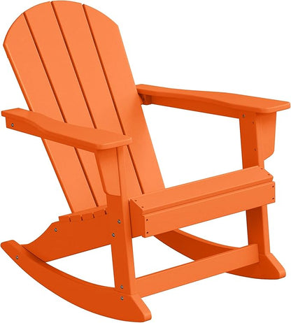 WestinTrends Malibu Outdoor/Patio Poly Adirondack Rocking Chair, Orange