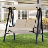 AECOJOY Outdoor Patio Swing Chair for Adults, 2-Seat Porch Swings with Adjustable Canopy - Photo 9