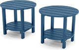 YEFU Adirondack Side Table, 18" Double Outdoor Side Table Set of 2, Poly Lumber end Table, Weather Resistant for Indoor - Photo 1