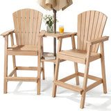 PASAMIC Tall Adirondack Chair Set of 2, All-Weather HDPE Outdoor Chairs with Removable Double Trays - Photo 1