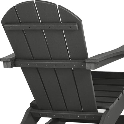 WO WESTIN OUTDOOR HDPE Laguna Outdoor Rocking Poly Adirondack Chair (Set of 2), Gray