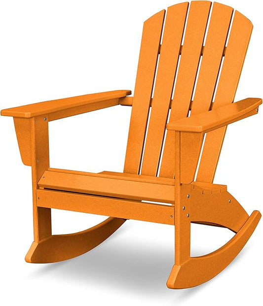 POLYWOOD® Nautical Adirondack Rocking Chair in Tangerine