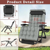 Oversized Zero Gravity Chair with Cushion XXL, 33In Padded Lounge Chair, Recliner Camping Chair W/Full-Alu Alloy Lock - Photo 3