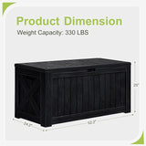 Greesum 120 Gallon Deck Box, Resin Outdoor Storage Container for Patio Furniture, Garden Tools, Pool Accessories - Photo 6