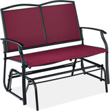 Best Choice Products 2-Person Outdoor Patio Swing Glider Steel Bench Loveseat Rocker for Deck, Porch w/Textilene Fabric - Photo 1