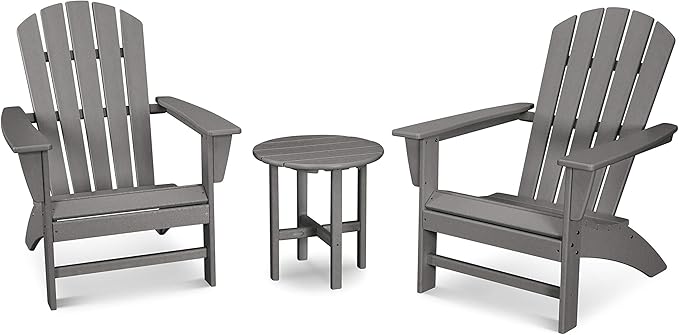 POLYWOOD Nautical 3-Piece Adirondack Chair Set - Photo 1