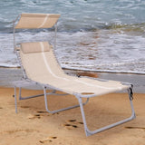 #WEJOY 4 in 1 Tanning Chair with Face Hole & Canopy & Side Table - Photo 9