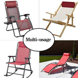 Zero Gravity Chair Set of 2 Replacement Pillow Headrest with Elastic Band - Photo 6
