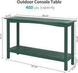 Outdoor Console Table, All-Weather 2-Tier Patio Console Table, Outside Plant Stand Table, Low Maintenance - Photo 3