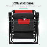 JEAREY Oversized Padded Zero Gravity Chairs Set of 2, Folding Lounge Chair Outdoor Patio Recliner - Photo 4