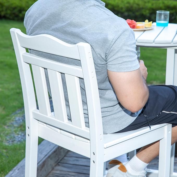 nalone Outdoor Bar Chairs and Table Set, HDPE Balcony Adirondack Chairs and Table 3 Pieces Set - Photo 5
