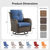 Belord Outdoor Swivel Chairs Set of 2, Patio Wicker Rocker Chairs, All Weather Patio Conversation Furniture Set - Photo 2