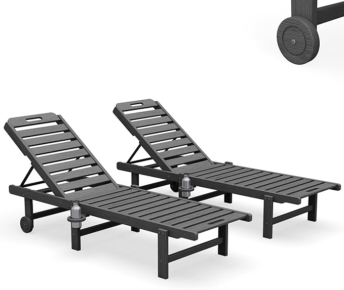 SERWALL Outdoor Chaise Lounge Set of 2 - Photo 10