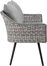 Modway EEI-3174-GRY-GRY-SET Endeavor 2 Piece Outdoor Patio Wicker Rattan Sectional Sofa Set, Gray - Photo 6