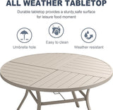 VICLLAX 50" Round Patio Dining Table for 6 - Photo 4
