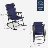 Best Choice Products Outdoor Folding Rocking Chair, Zero Gravity Lounge Chair, Patio Rocker w/Headrest Pillow - Blue - Photo 3