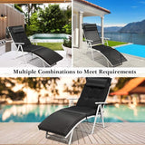 COSTWAY Outdoor Folding Chaise Lounge Chair, Lightweight 7-Gear Adjustable Recliner with Neck Pillow, No Assembly - Photo 6