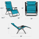 Best Choice Products Set of 2 Extra Wide Adjustable Steel Mesh Zero Gravity Lounge Chair Recliners w/Pillows and Cup - Photo 3