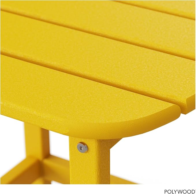 POLYWOOD SBT18LE South Beach 18" Outdoor Side Table, Lemon - Photo 6
