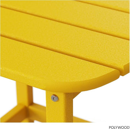 POLYWOOD SBT18LE South Beach 18" Outdoor Side Table, Lemon