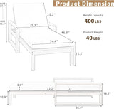 Outdoor Lounge Chairs, 6-Position Patio Chaise Lounge with Cushion & Adjustable Backrest for Backyard, Deck - Photo 2