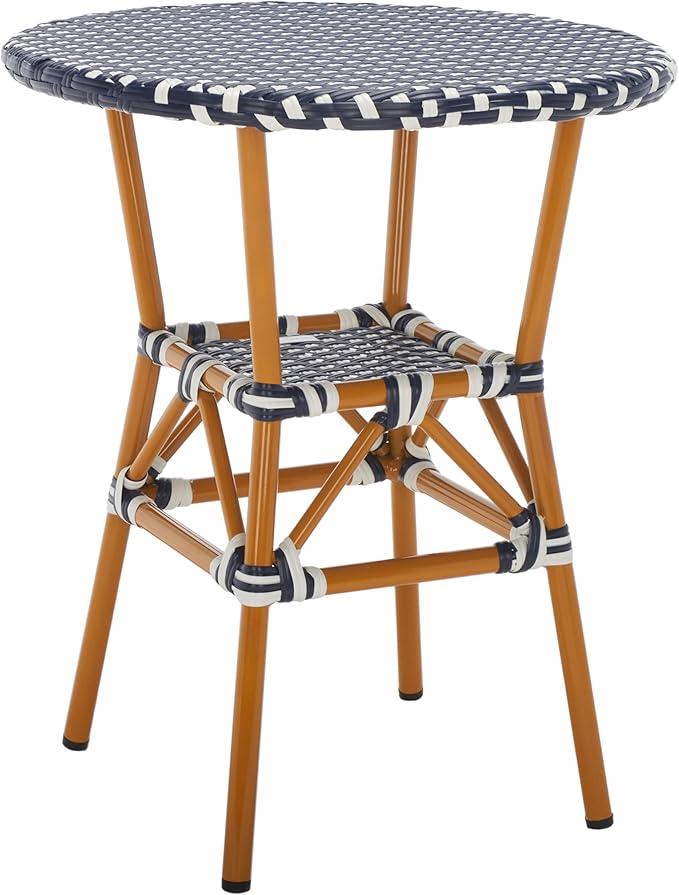 SAFAVIEH Outdoor Collection California Navy/White Bistro Table (Fully Assembled)
