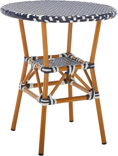 SAFAVIEH Outdoor Collection California Navy/White Bistro Table (Fully Assembled)