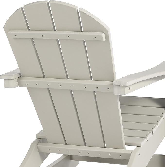 WO WESTIN OUTDOOR HDPE Laguna Outdoor Rocking Poly Adirondack Chair (Set of 2), Sand