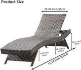 79'' Long Reclining 4 Chairs+ 2 Tables, Chaise Lounge Wicker Reclining Lounge Chair - Photo 2