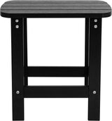 Flash Furniture Set of 2 Finn Modern Commercial Grade Adirondack Rocking Chairs - All-Weather Black Poly Resin Wood - Photo 8