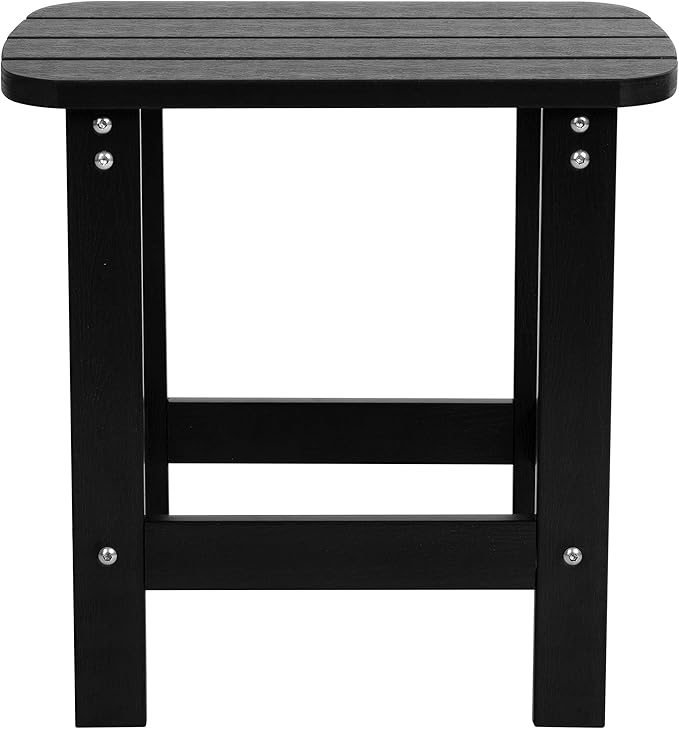 Flash Furniture Set of 2 Savannah Adirondack Rocking Chairs - Commercial Grade All-Weather Black Poly Resin Wood - Photo 8
