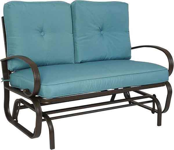 Kozyard Cozy Patio Glider Bench - Outdoor Rocking Loveseat with Sturdy Frame and Cushioned Seats for Patio - Photo 1