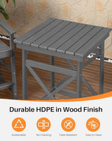 3-Piece Adirondack Chairs and Table Set, HDPE Patio Bar Sets, All Weather Outdoor Bar Stools Set - Photo 5