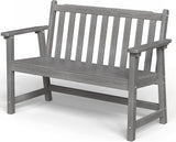Outdoor Bench, 2-Person HDPE Garden Bench, All Weather Poly Patio Bench for Outdoors, Garden, Backyard, Porch and Park - Photo 1