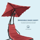 GarveeLife Chaise Lounger Swing Chair with Umbrella Canopy, Patio Hanging Chaise Lounger Chair with Stand - Photo 3