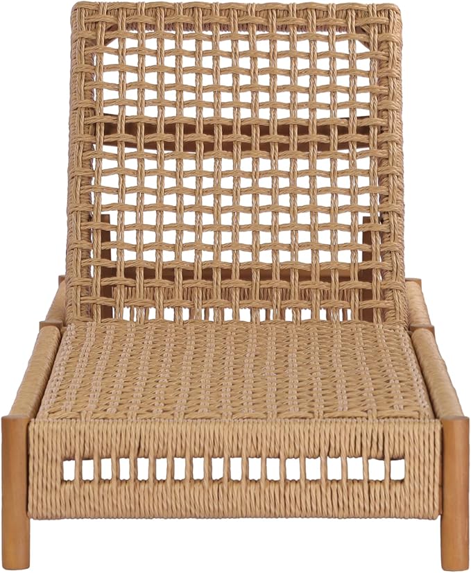 Christopher Knight Home Mercer Acacia Wood Chaise Lounge Chair Outdoor, Poolside Sun Lounger Recliner with Wicker Seat - Photo 4