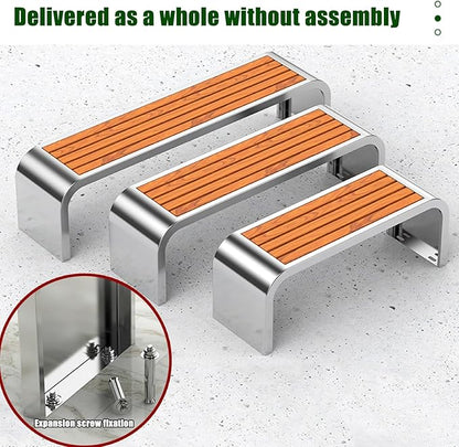 Outdoor Garden Bench, Park Bench, Patio Furniture Bench Chair with Cast Steel & Solid Wood Structure,Weather Proof Porch Loveseat, Perfect for Deck, Lawn, Poolside(Color:A,Size:59x15.7x16.5IN)