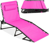 Best Choice Products Patio Chaise Lounge Chair, Portable Outdoor Folding Recliner for Lawn, w/ 8 Positions, Handles - Photo 1