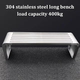 Outdoor Benches Weatherproof 304 Stainless Steel Metal Garden Benches Backless for Front Porch Patio Commercial - Photo 5