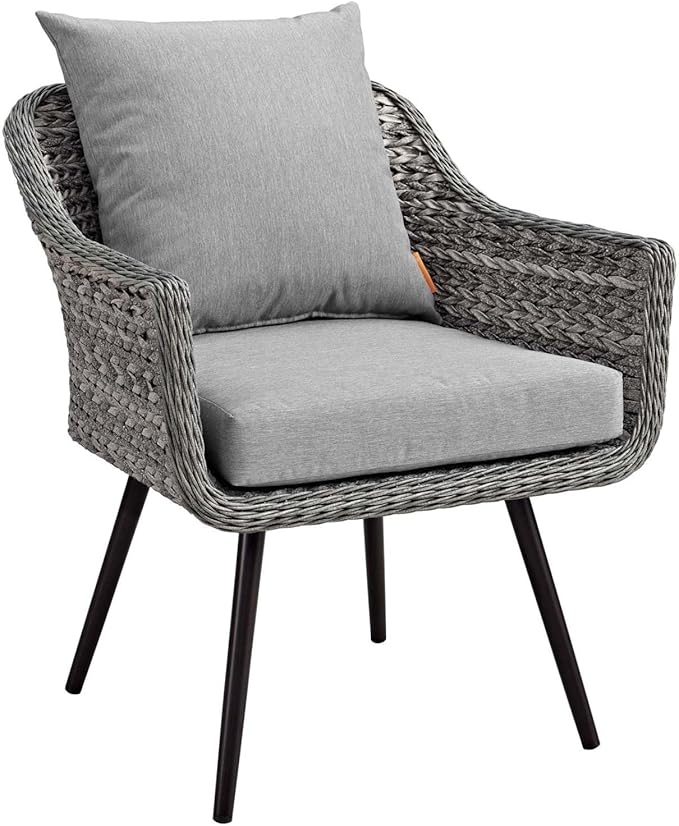 Modway EEI-3174-GRY-GRY-SET Endeavor 2 Piece Outdoor Patio Wicker Rattan Sectional Sofa Set, Gray - Photo 7