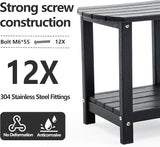 Adirondack Small Outdoor Side Table - Weatherproof HDPE Patio End Table with 2-Tier Storage for Firepit, Balcony, Garden - Photo 4