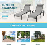 EROMMY Patio Chaise Lounge, Set of 2 Outdoor Lounge Chair (Grey) - Photo 6
