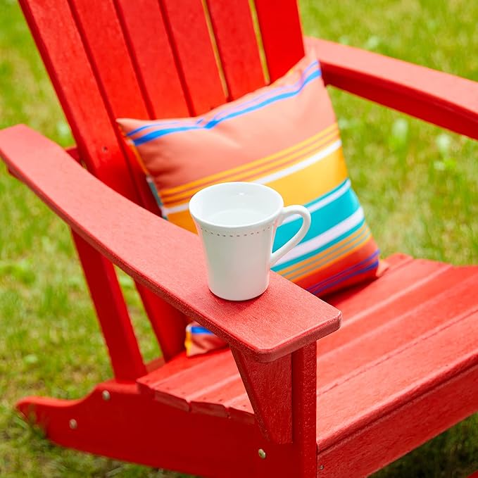 Glitzhome JK89002R Outdoor Adirondack Chairs for Yard, Patio, Garden, Lawn, Red